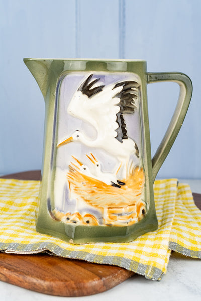 Antique St. Clément Stork Pitcher