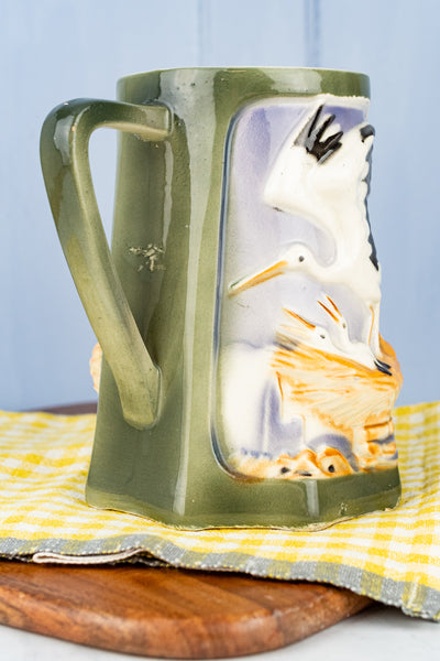 Antique St. Clément Stork Pitcher