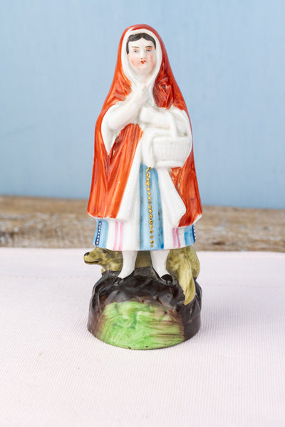 Antique Staffordshire Little Red Riding Hood Figural