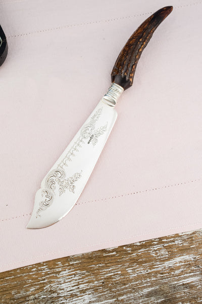 Antique Stag Horn Handle Servers with Rests