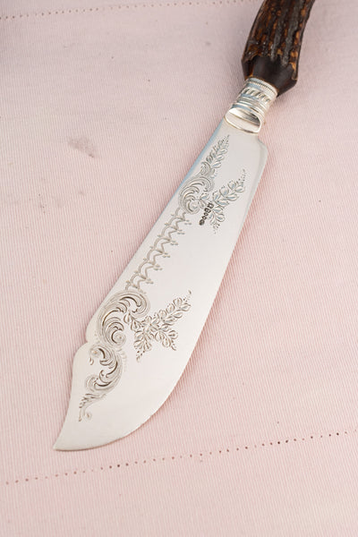 Antique Stag Horn Handle Servers with Rests