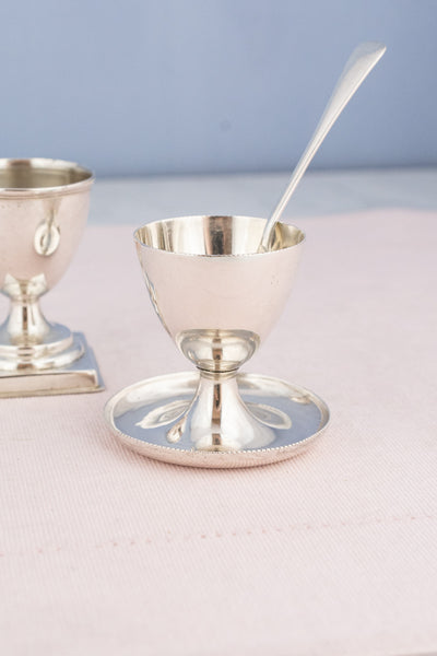 Antique Sterling Silver Egg Cup & Spoon