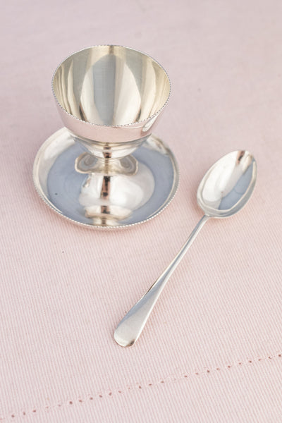 Antique Sterling Silver Egg Cup & Spoon