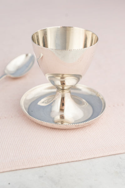 Antique Sterling Silver Egg Cup & Spoon