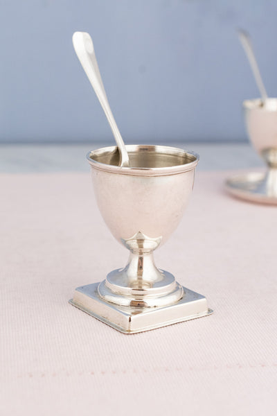 Antique Sterling Silver Egg Cup & Spoon