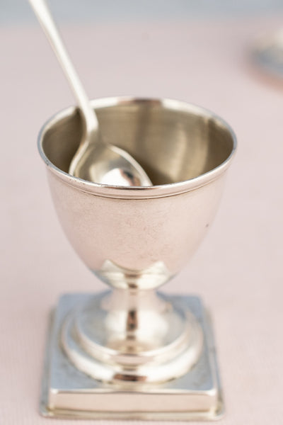 Antique Sterling Silver Egg Cup & Spoon