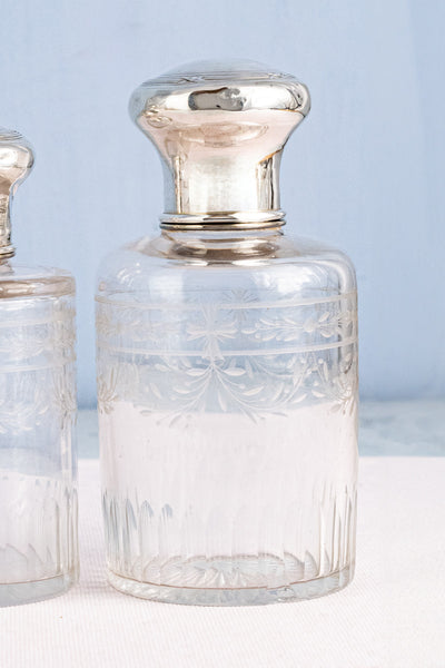 Antique French Sterling & Glass Vanity Bottle