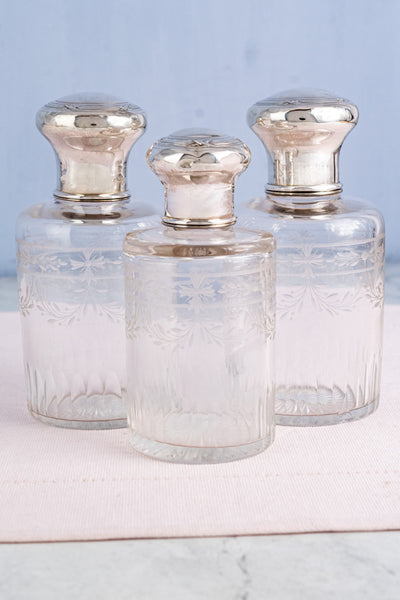 Antique French Sterling & Glass Vanity Bottle