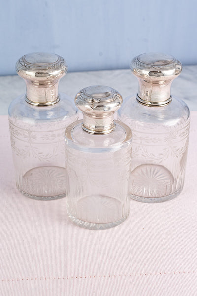 Antique French Sterling & Glass Vanity Bottle
