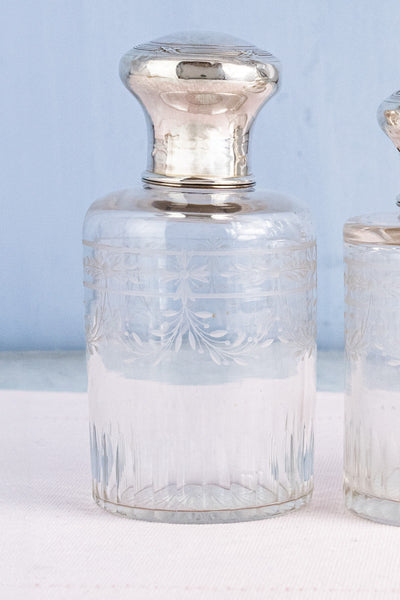 Antique French Sterling & Glass Vanity Bottle