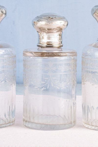 Antique French Sterling & Glass Vanity Bottle
