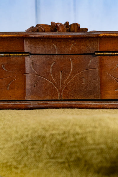 Antique Swiss Fôret Noir Edelweiss Wooden Box
