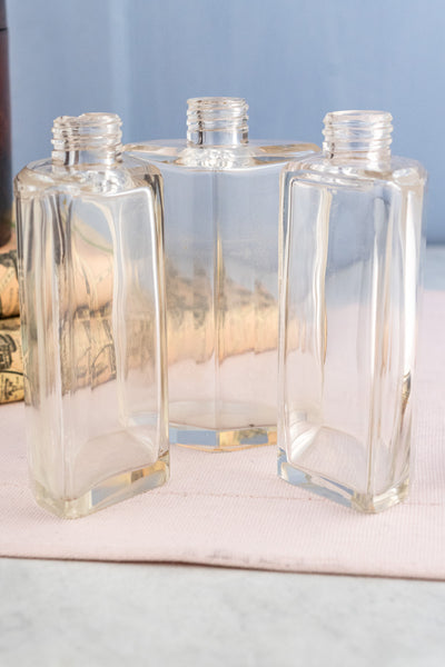 Antique Travel Sterling & Glass Bottle Set in Leather Case