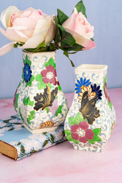 Antique French Butterfly Vase Pair