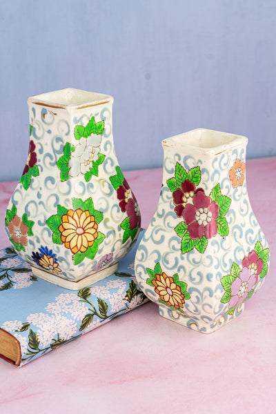 Antique French Butterfly Vase Pair