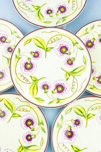 Antique Wedgwood Passionflower Dessert Plates - Set of 6