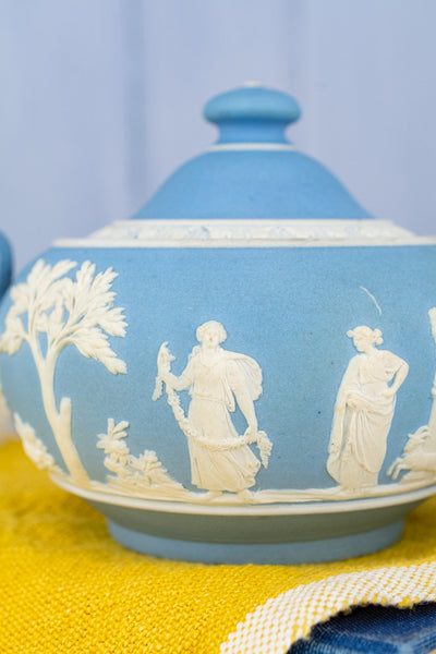 Antique Wedgwood Jasperware 3-Piece Tea Service