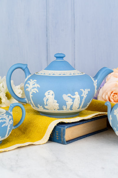 Antique Wedgwood Jasperware 3-Piece Tea Service