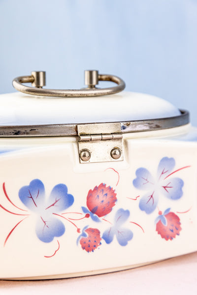 Antique "Spritzdekor" Ceramic Covered Lunch Box