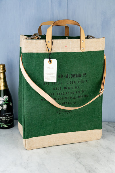 Apolis Field Green P.O.S.H. Market Bag with Shoulder Strap