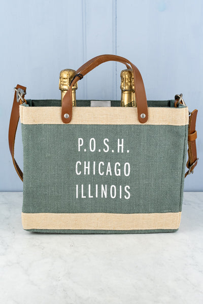 Apolis P.O.S.H. Market Tote with Shoulder Strap in Cadet Gray