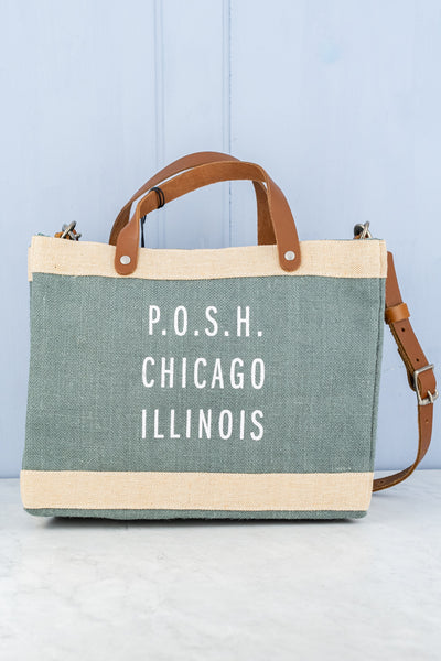 Apolis P.O.S.H. Market Tote with Shoulder Strap in Cadet Gray