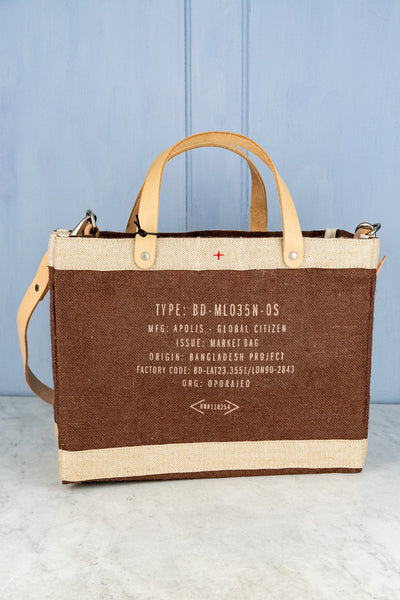 Apolis P.O.S.H. Market Tote with Shoulder Strap in Russet