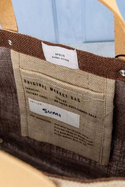 Apolis P.O.S.H. Market Tote with Shoulder Strap in Russet