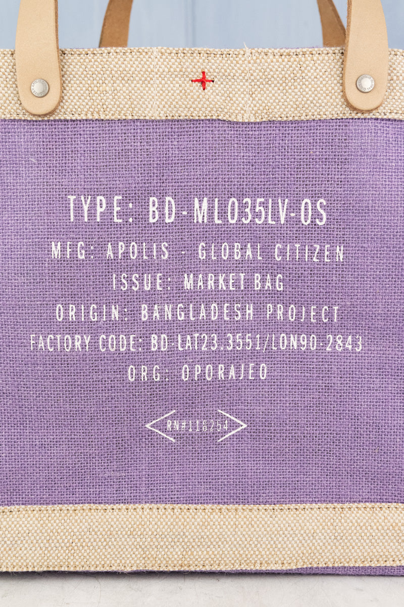 Apolis P.O.S.H. Lavender Market Tote with Shoulder Strap
