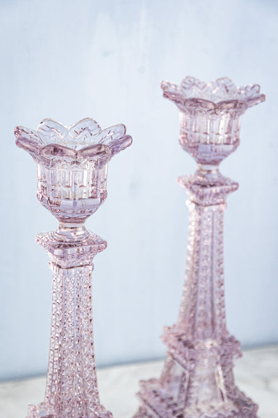 Art Nouveau Eiffel Tower 25th Anniversary Candlestick Pair