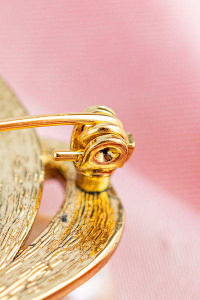 Art Nouveau Enamel & Pearl Brooch