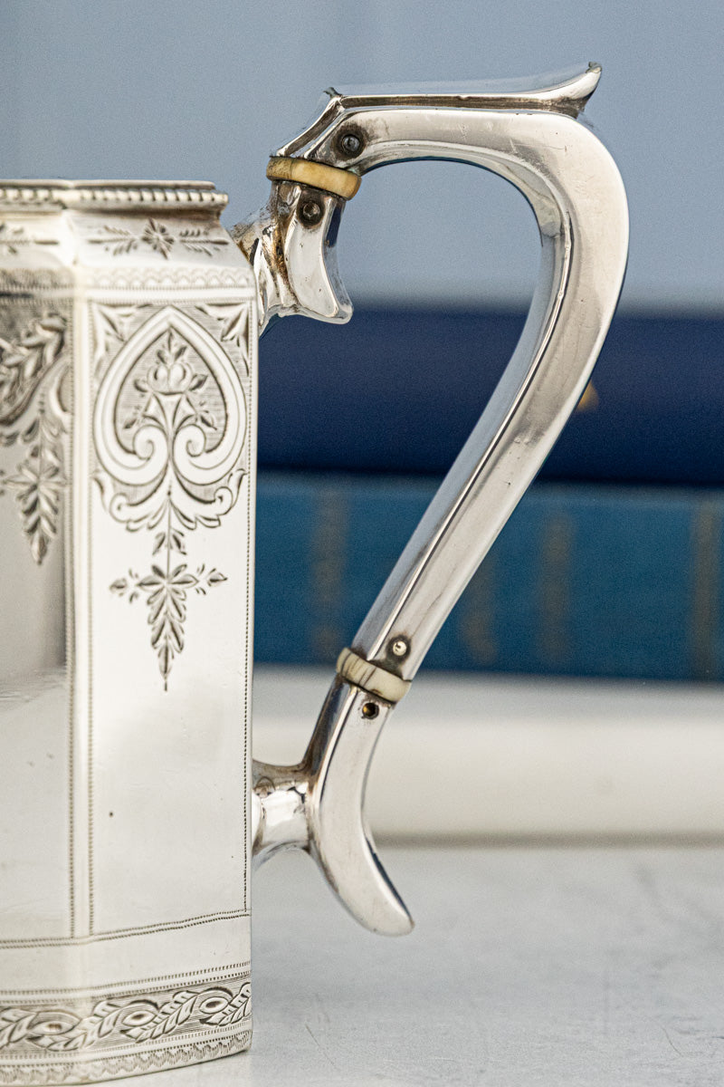 Antique Octagonal Silverplate Tea Service
