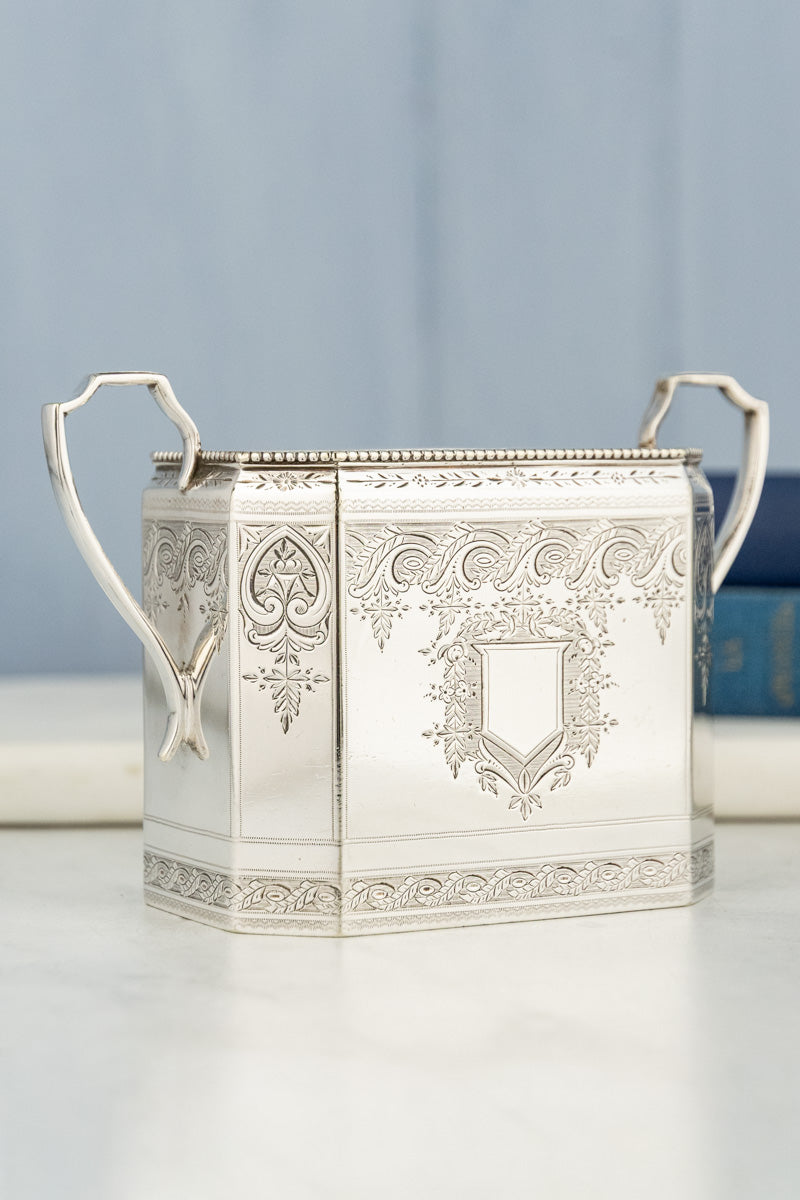 Antique Octagonal Silverplate Tea Service