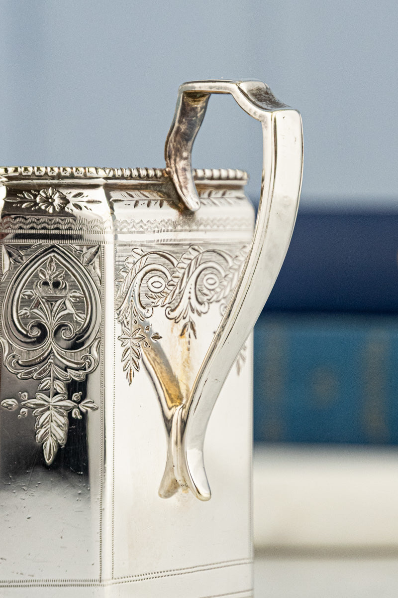 Antique Octagonal Silverplate Tea Service