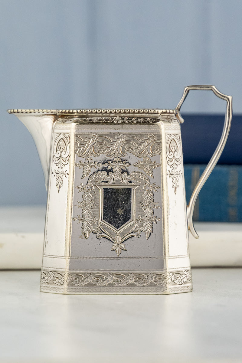 Antique Octagonal Silverplate Tea Service