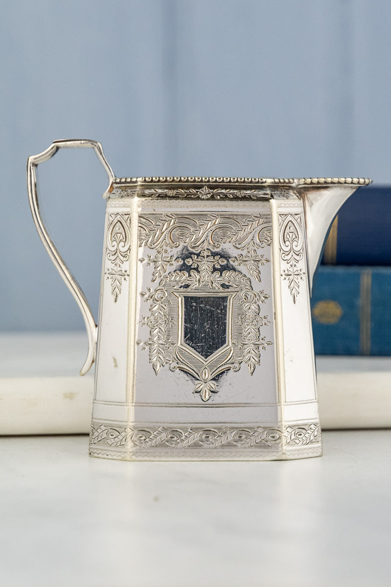Antique Octagonal Silverplate Tea Service