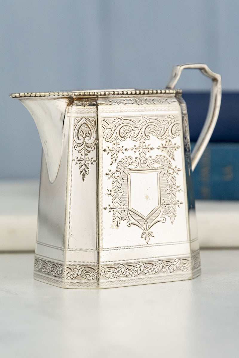 Antique Octagonal Silverplate Tea Service