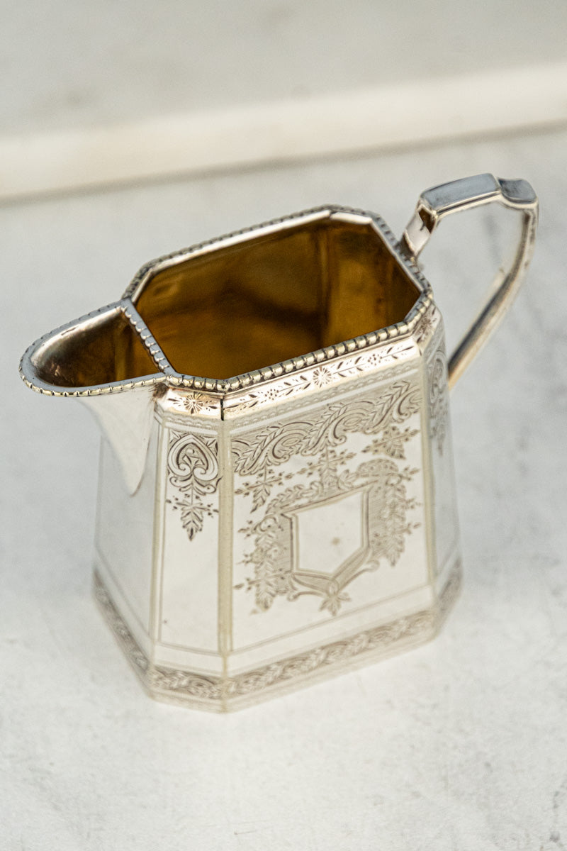 Antique Octagonal Silverplate Tea Service