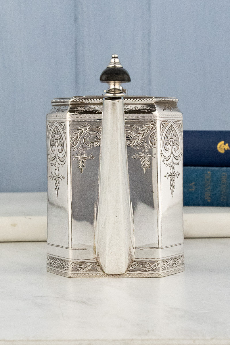 Antique Octagonal Silverplate Tea Service