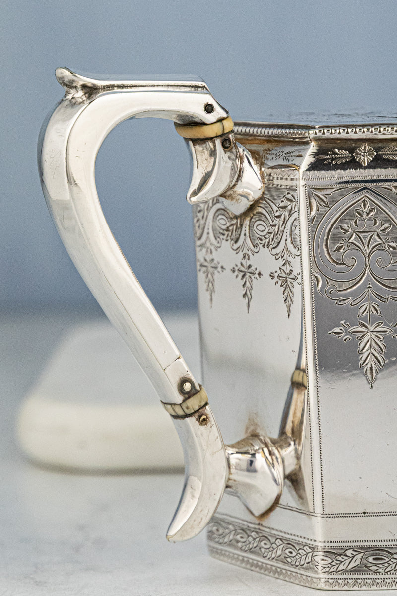 Antique Octagonal Silverplate Tea Service