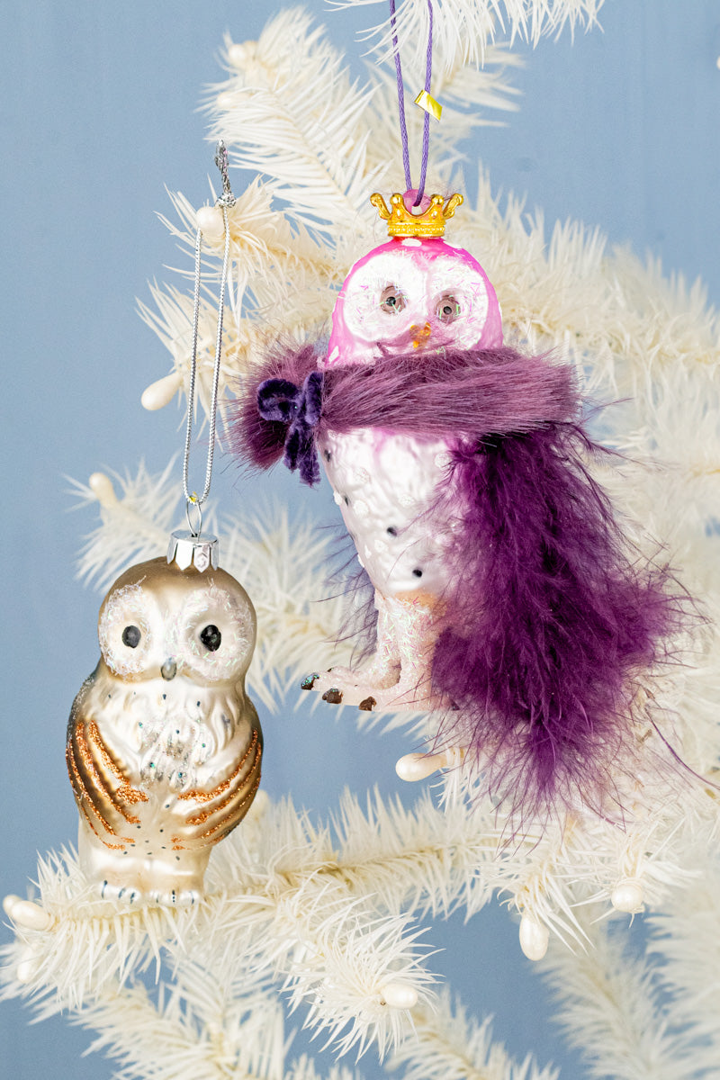Bashful Owl & Crowned Owl Ornaments, image 1 of 7