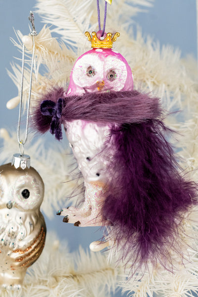 Bashful Owl & Crowned Owl Ornaments
