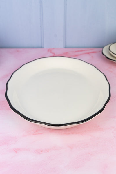 Black Band Scallop Edge Large Oval Platter