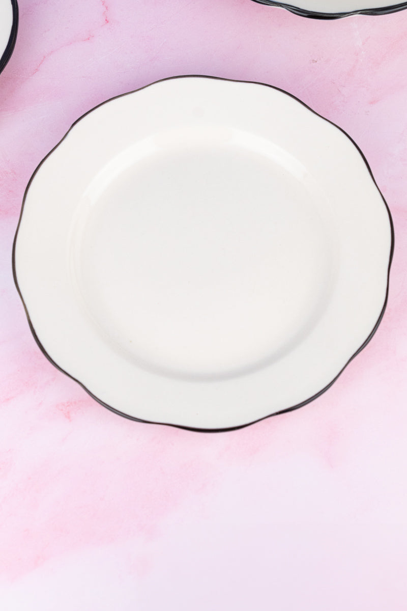 Black Band Scallop Edge Salad Plate