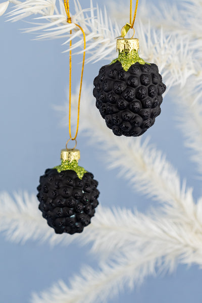 Blackberry Glass Ornament - Set of 2