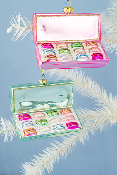 Box of Macarons Glass Ornament