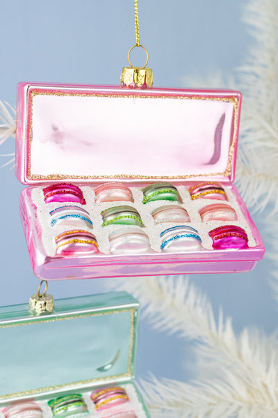 Box of Macarons Glass Ornament