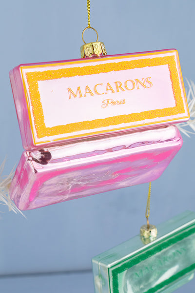 Box of Macarons Glass Ornament