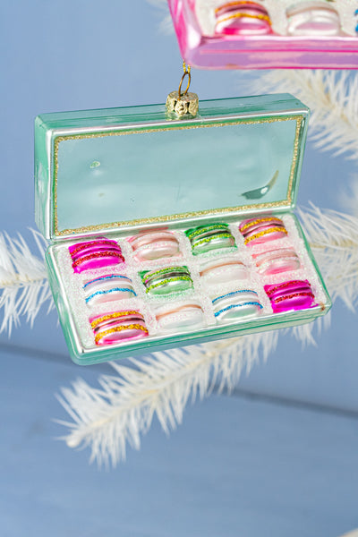 Box of Macarons Glass Ornament