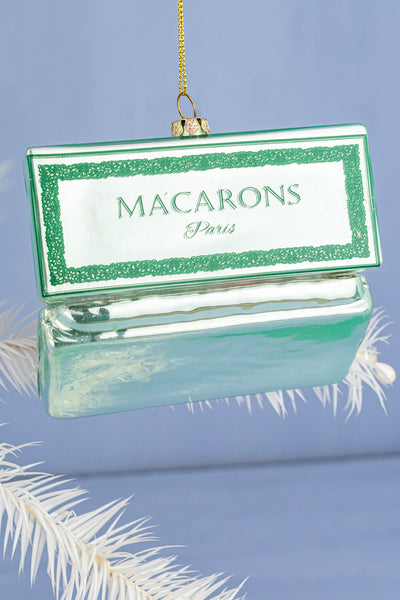 Box of Macarons Glass Ornament